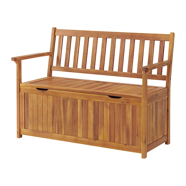 Alaterre Furniture Londonderry 47"WAcacia Wood Outdoor Storage Bench ANLD01ANO - main